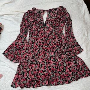 Rock & Roll Cowgirl Floral Bell Sleeve Dress